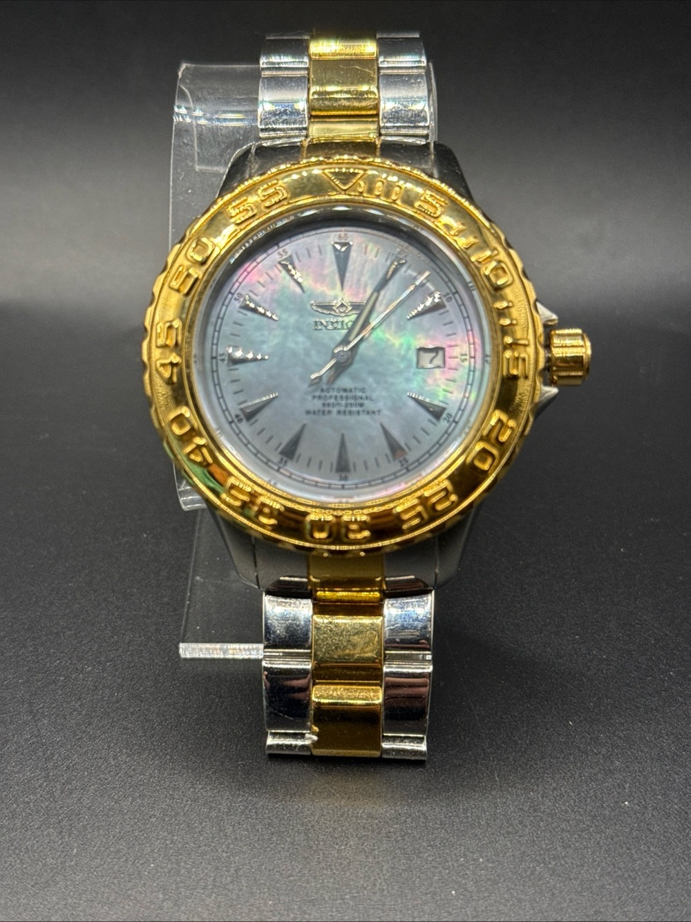 Invicta Two-Tone Gold & Silver Stainless Steel Watch with Mother-of-Pearl Dial